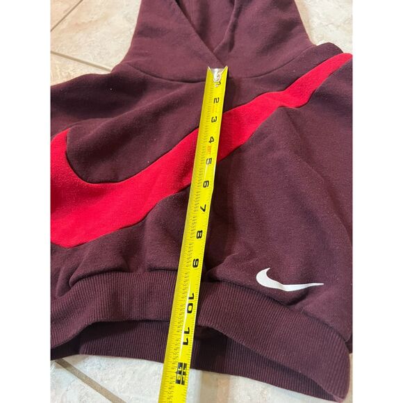 Nike Maroon Red Kids Hoodie Swoosh 4-5T Boys Oversized - Picture 5 of 6